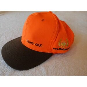 FLINT OAK HUNTING RESORT Blaze Orange Adjustable Baseball Dad Style Cap Travel